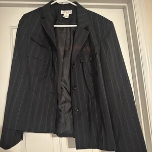 Never used- blue pin stripe pant suit _ lined